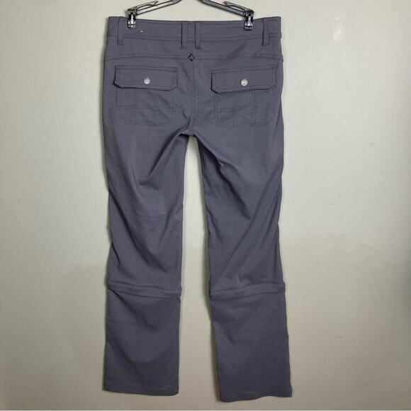 Prana convertible pants women's size 8 gray Monarch capri GORPcore Granola hike - Picture 3 of 11